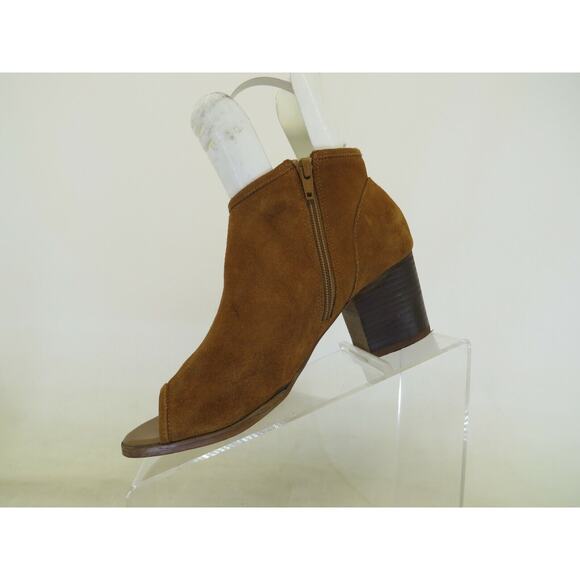 ALDO Womens Brown Suede Zip Open Toe Fashion Ankle Boots Booties Size 8.5 M - Picture 2 of 11